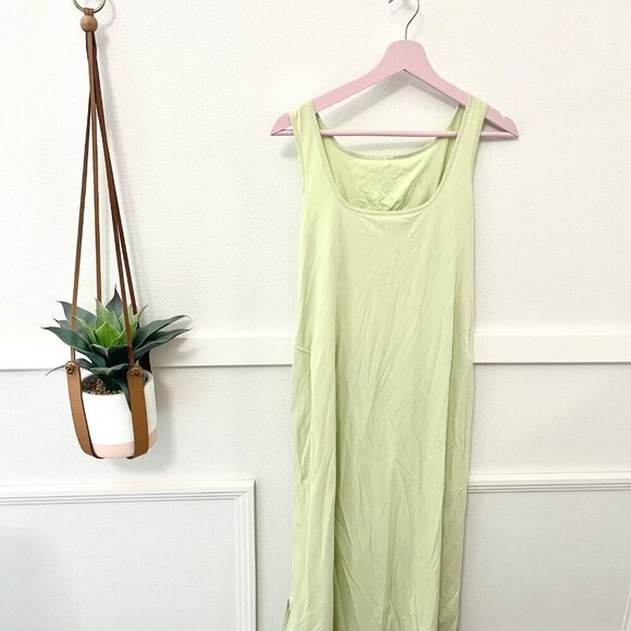 Lululemon Pima Cotton Open Back Midi Dress Size 8 Dewy - Picture 2 of 6